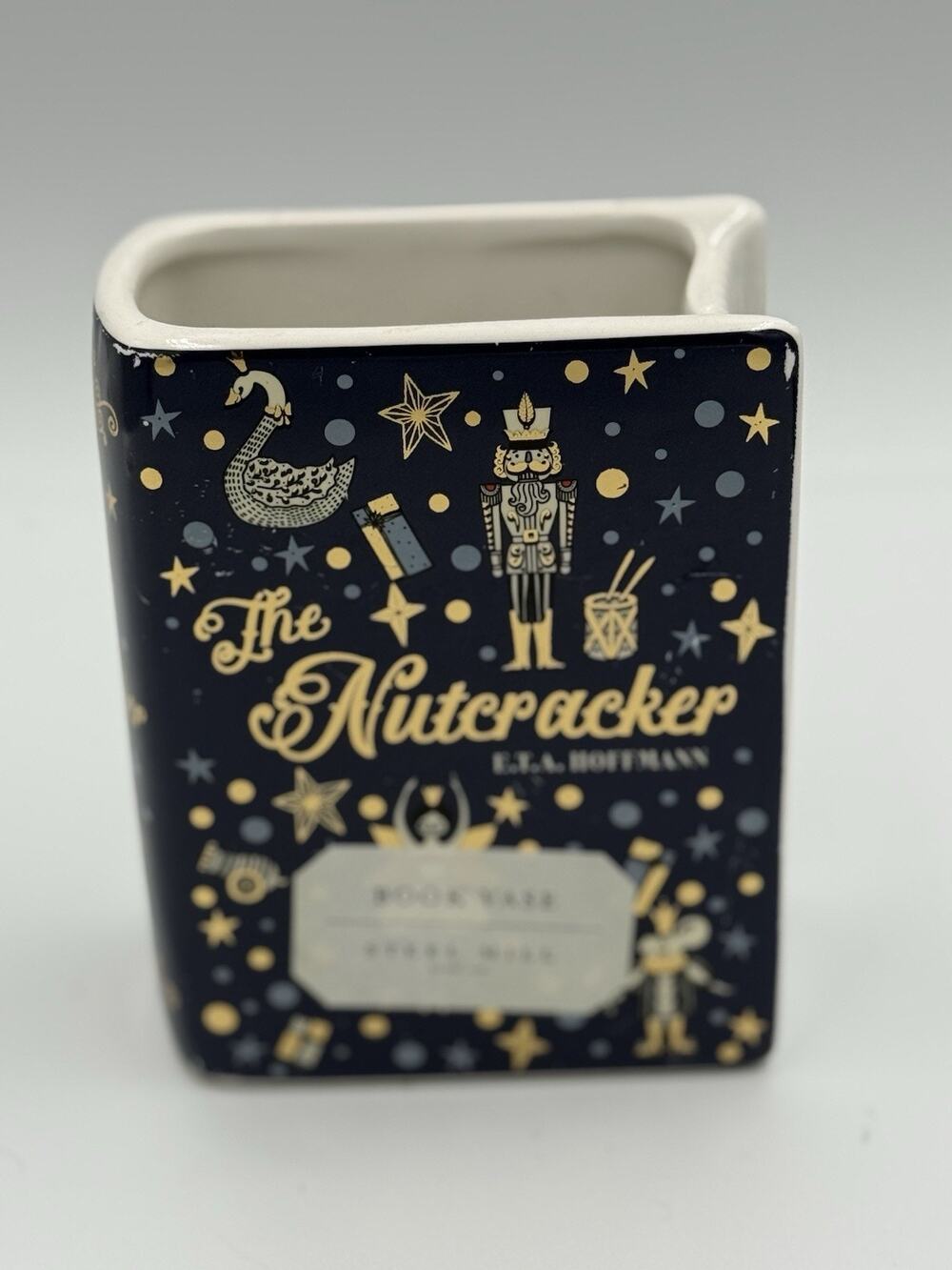 Steel Mill & Co Original Nutcracker Ceramic Small Book-Shaped Decorative Vase